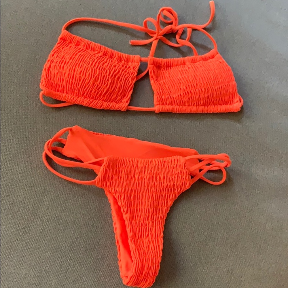 Hot orange swim suit set XS